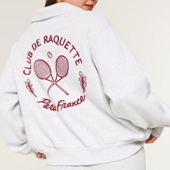 Easy Paris France Graphic Half-Zip Sweatshirt (Hollister) - Picture 1 of 9